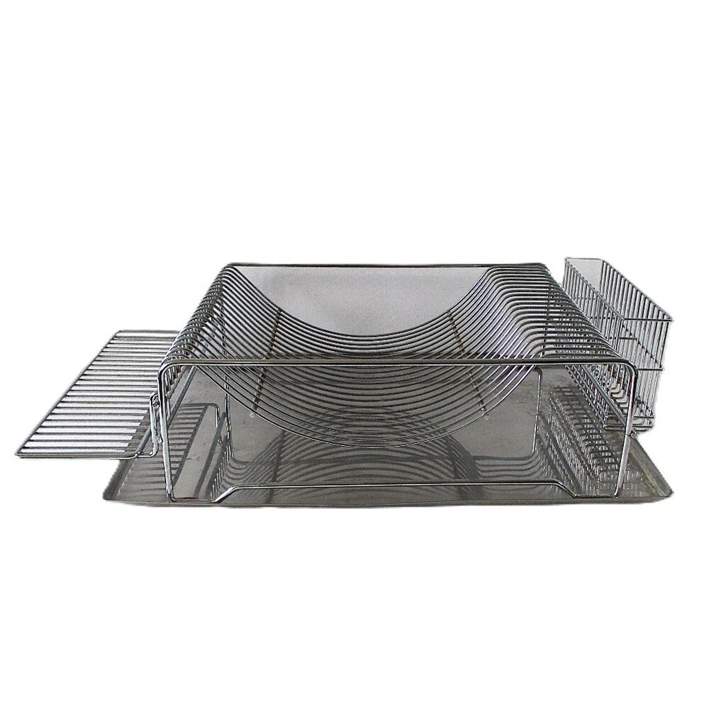 4 PC STAINLESS STEEL DISH DRAINER SET